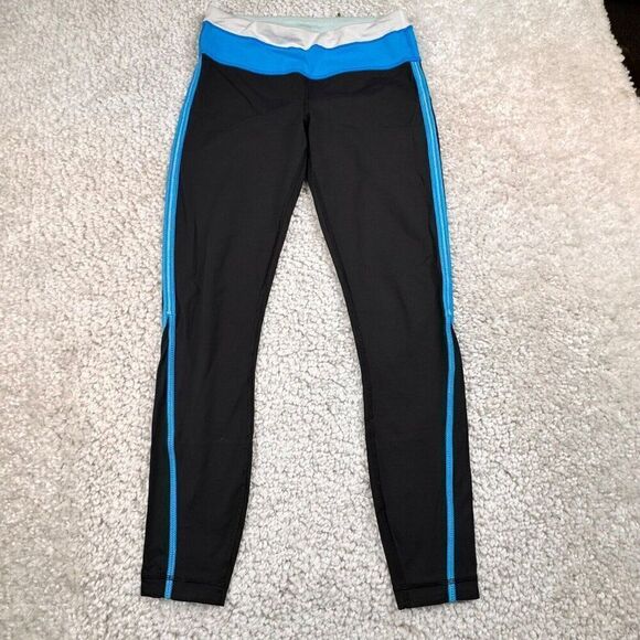 Lululemon Black Blue Striped Legging - Picture 1 of 8